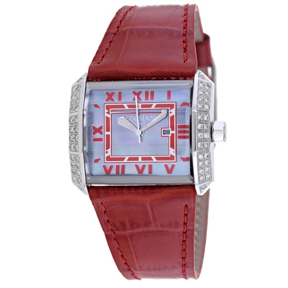 Locman Women's Diamond Classic Mother of Pearl Dial Watch - 232GRAYDC/RDLE